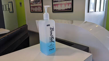 Hand Sanitizer available at front desk for all patients