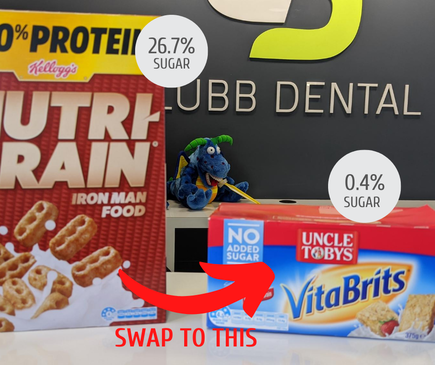 Clubb Dental breakfast cereal with less sugar