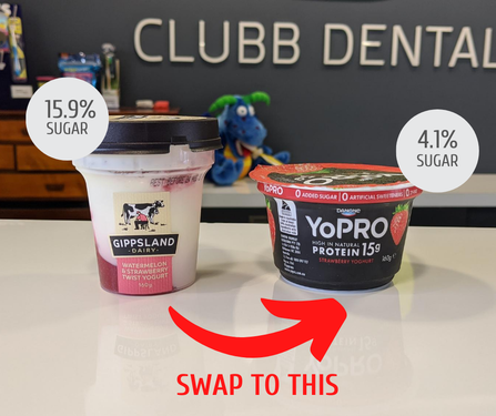 Clubb Dental Yogurt with less sugar